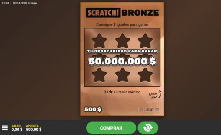 Scratch uno de los juegos de rasca y gana disponibles en casinos legales en chile