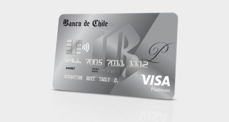 una tarjeta visa del banco de chile