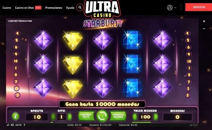 tragamonedas Starburst en Ultra casino